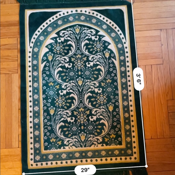 Forest Green & Gold Vintage Turkish Tapestry - Picture 5 of 8